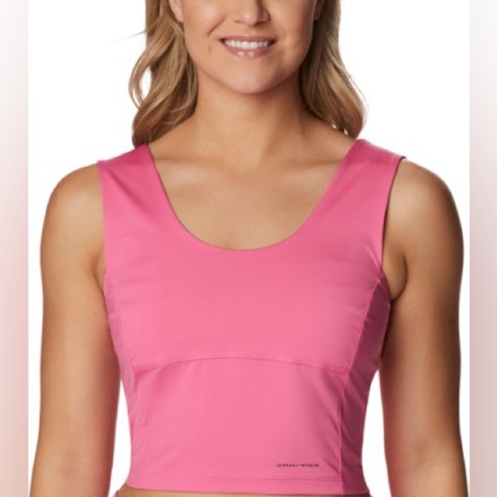 Columbia Boundless Trek Tank Top Womens XL Lilac Purple Omni-Wick Cropped NWOT